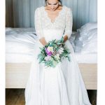 Romantic V Neck Chiffon Lace A-Line Wedding Dresses