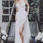 Flowy Appliques Beach Wedding Dress Simple and Affordable