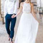 Jewel Sleeveless Gown Lace Top Tulle Beach Wedding Dress Simple and Romantic