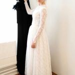 Lace Wedding Dress with A-line Jewel Neck and Floor-Length Design Simple and Classic