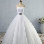 Ruffle Strapless Tulle A-line Wedding Dress Simple and Playful
