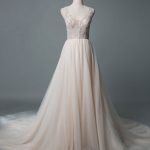 Wedding Dress A Line V Neck Sleeveless Applique Beaded Floor Length Bridal Dresses Simple and Exquisite