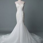 Lace Mermaid Bridal Dresses with V-Neckline and Sleeveless Lace Design