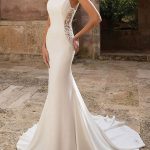 Lace Mermaid Bridal Dresses with Jewel Neckline and Sleeveless Design in Lycra Spandex