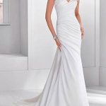 Beaded Mermaid Bridal Dresses with Sweetheart Neckline Short Sleeves and Lycra Spandex Fabric