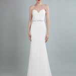 Beaded Bridal Dresses with Sweetheart Neckline Long Sleeves and Sheath Silhouette
