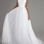 Sweetheart Neckline A-Line Bridal Dresses with Sleeveless Design and Sash in Tulle Fabric