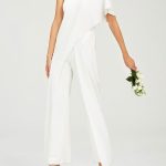 Ivory One-Shoulder Culottes Bridal Jumpsuit