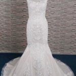 Square Neck Appliques Mermaid Wedding Dress with Elegant Details