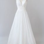 Applique Tulle A-Line Wedding Dress with Spaghetti Straps