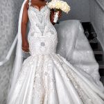 Luxurious Sweetheart Wedding Dress with Beading Appliques Mermaid Bridal Dresses and Spaghetti Straps