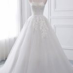 Tulle Ball Gown Wedding Dress with Spaghetti Straps