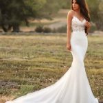 V-Neck Mermaid Wedding Dresses with Spaghetti-Strap