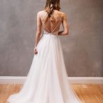 Sleeveless Lace Beach Wedding Dress with Spaghetti Straps and Sweep Train