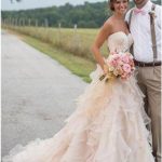 White Lace Chiffon Beach Wedding Dresss with Spaghetti Straps