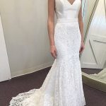Mermaid Sweetheart Court Train Lace Wedding Bridal Dress with Strap