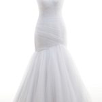 Ruffle Tulle Mermaid Wedding Dress without Straps