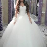 Glitter Beaded Ball Gown Tulle Wedding Dress without Straps