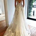 Appliques Lace Spaghetti Straps Wedding Dress Stunning