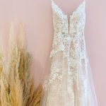 Long A-Line Spaghetti Straps Tulle Lace Wedding Dress Stunning