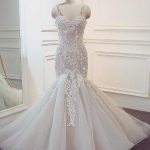 Long Mermaid Spaghetti Strap Lace Wedding Dresses Stunning