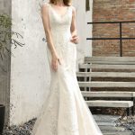 Sleeveless Fit and Flare Lace Open Back Summer Beach Wedding Dress Stunning