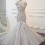 Spaghetti Strap Lace-Up Mermaid Wedding Dresses Stunning