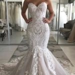 Sweetheart Ivory Mermaid Lace Wedding Dress Online Stunning