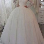 Applique Ball Gown Off the Shoulder Lace Long Sleeves Wedding Dresses Sweep Train