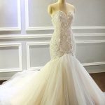 Lace-Up Mermaid Wedding Dresses with Full Beading Sweetheart