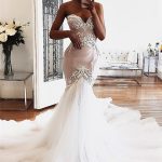 Lace Wedding Dresses Online Modern Sleeveless Mermaid Bridal Gowns Sweetheart