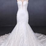 Long Strapless Mermaid Lace Wedding Dress Sweetheart