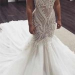 Luxurious Mermaid Court Train Beach Wedding Dress Sweetheart