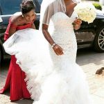 Mermaid Tulle Ruffled Wedding Dresses Online Lace Bridal Gowns Sweetheart