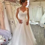 Strap A-line Tulle Floor Length Wedding Dress Lace Sweetheart