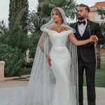 Off the Shoulder White Mermaid Belt Wedding Dresses Trendy