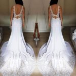 Lace Mermaid Wedding Dresses V-Neck Design