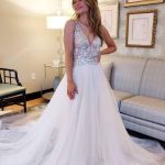 Vintage A-Line Tulle Open Back Wedding Dress V-Neck Style