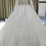 Appliques Long Sleeve Tulle Wedding Dress Vintage Style