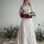 Long A-Line Lace Wedding Dress with Sleeves Vintage Sophistication