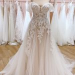 Long A-Line Off-the-Shoulder Sweetheart Backless Tulle Wedding Dress Vintage Glam