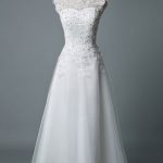 Vintage Tea Length Jewel Neck Sleeveless A-Line Tulle Bridal Dress Exclusive Vintage Charm