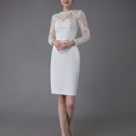 Vintage Jewel Long Sleeve Sheath Short Bridal Dress Exclusive Vintage Style