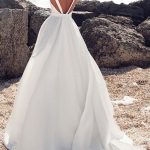 Vintage Jewel Neck Sleeveless Bridal Gown with Train and Bows Timeless Elegance