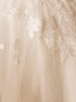 Vintage Jewel Neck Sleeveless Satin Bridal Gown with Raised Waist and Applique Vintage Glamour - Image 5