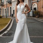 Jewel Neck Sleeveless Natural Waist Buttons Court Train Bridal Gowns Exclusive Vintage Style