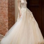 Princess Silhouette Floor Length Jewel Neck Sleeveless Lace Tulle Bridal Gown