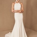 Vintage Halter Sleeveless Bows with Train Bridal Gown