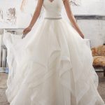 Elegant Ball Gown Sweetheart Neck Sleeveless Floor Length Asymmetry Hem Tulle Bridal Gown