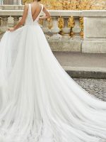 Enchanting A-Line Floor Length Sleeveless Applique V-Neck Bridal Gown - Image 2